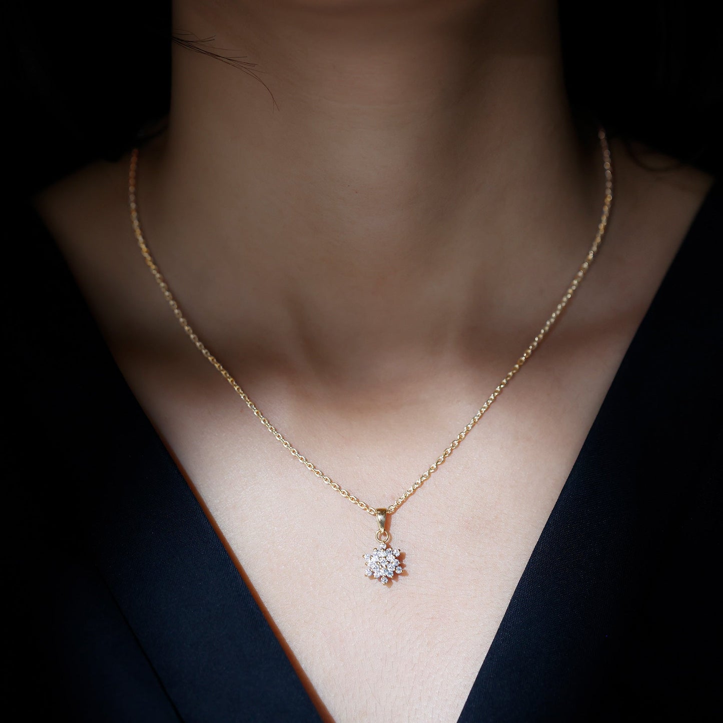 Certified Lab Grown Diamond Snowflake Necklace For Women