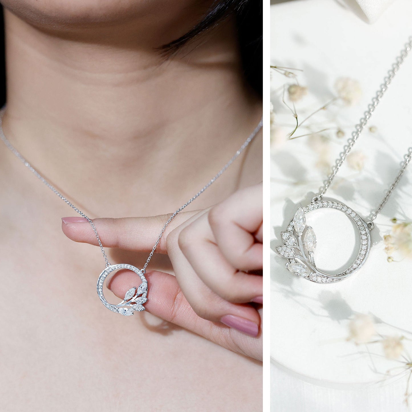 Nature Inspired Lab Grown Diamond Eternity Necklace