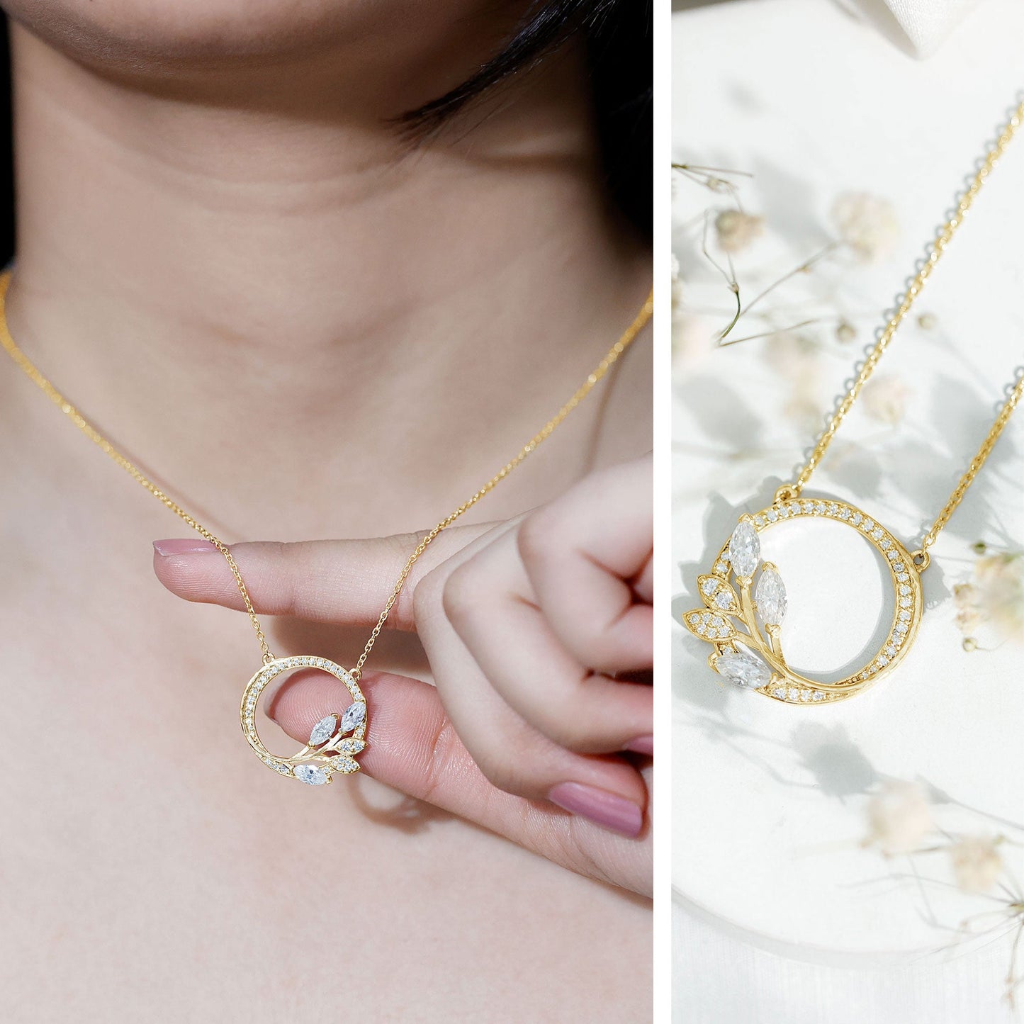 Nature Inspired Lab Grown Diamond Eternity Necklace