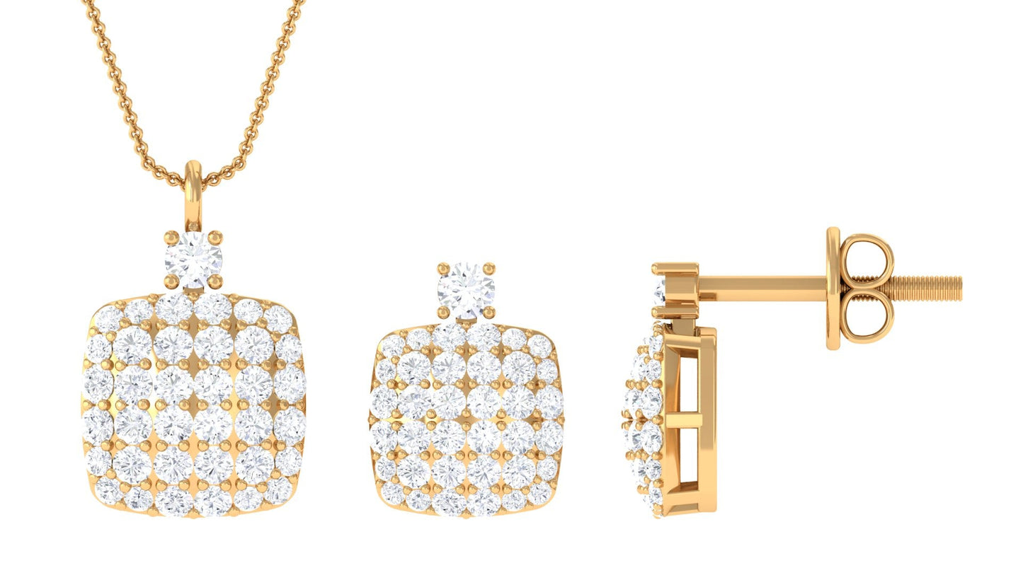 Certified Lab Grown Diamond Bridal Necklace Earring Set