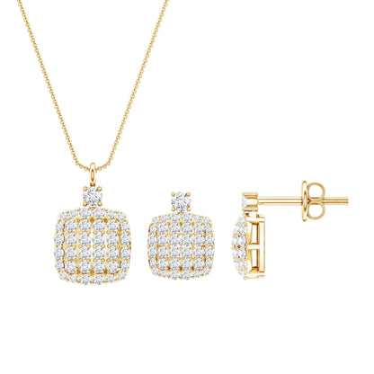 Certified Lab Grown Diamond Bridal Necklace Earring Set
