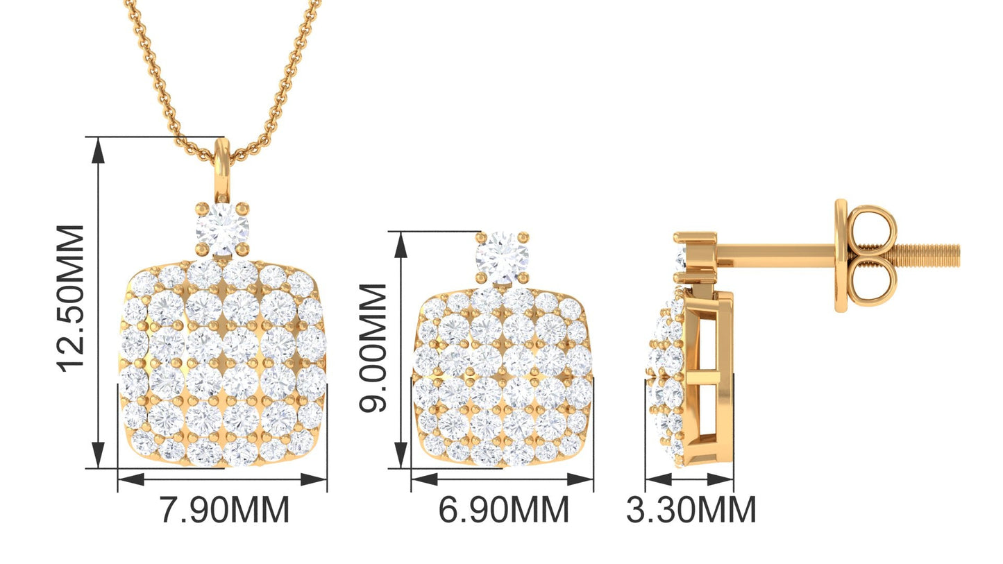 Certified Lab Grown Diamond Bridal Necklace Earring Set