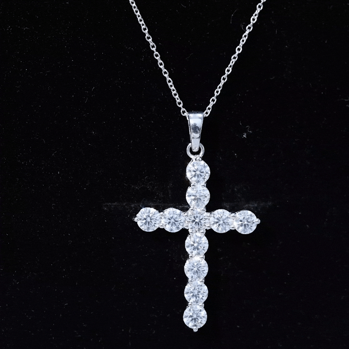 Lab Grown Diamond Catholic Cross Necklace for Women
