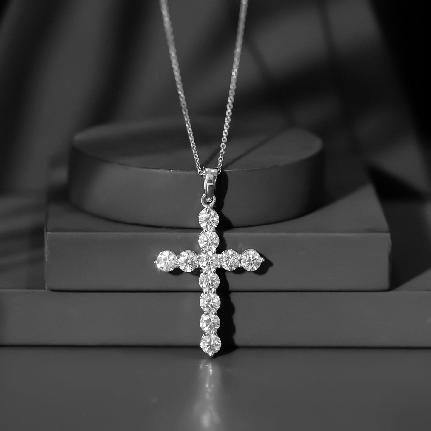 Lab Grown Diamond Catholic Cross Necklace for Women