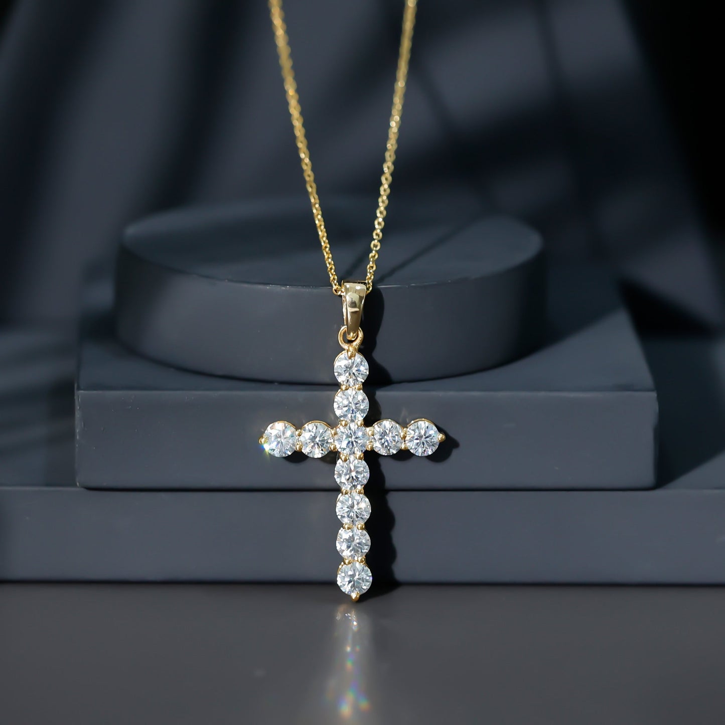 Lab Grown Diamond Catholic Cross Necklace for Women