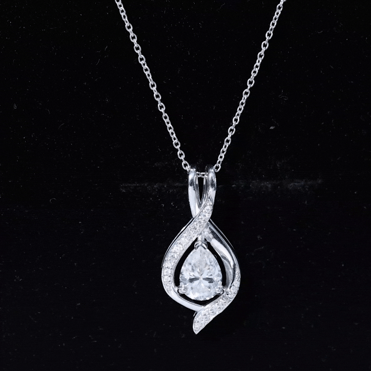 Lab Grown Diamond Teardrop Bridal Wedding Necklace