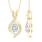 Lab Grown Diamond Teardrop Bridal Wedding Necklace