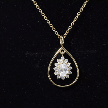Pear Shape Lab Grown Diamond Teardrop Pendant Necklace