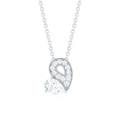 Lab Grown Diamond Pendant Necklace with Beaded Details