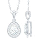Minimal Lab Grown Diamond Teardrop Halo Pendant