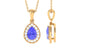 Tanzanite Teardrop Halo Pendant Necklace