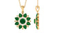 Lab Created Emerald and Diamond Flower Necklace