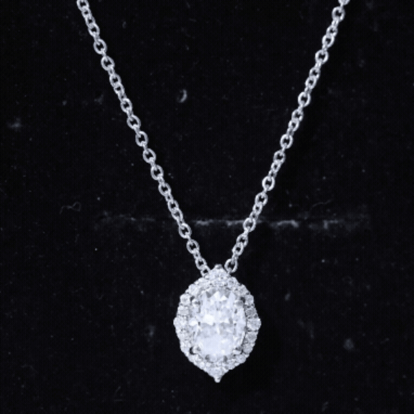 Certified 6X8 MM Oval Moissanite Cocktail Pendant Necklace