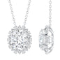 2 Carat Oval Moissanite Cocktail Necklace in 14K White Gold Plated Silver