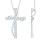 Certified Moissanite Designer Cross Pendant Necklace in Silver