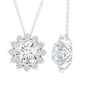 Certified 2 Carat Moissanite Sunflower Pendant Necklace with Silver Chain