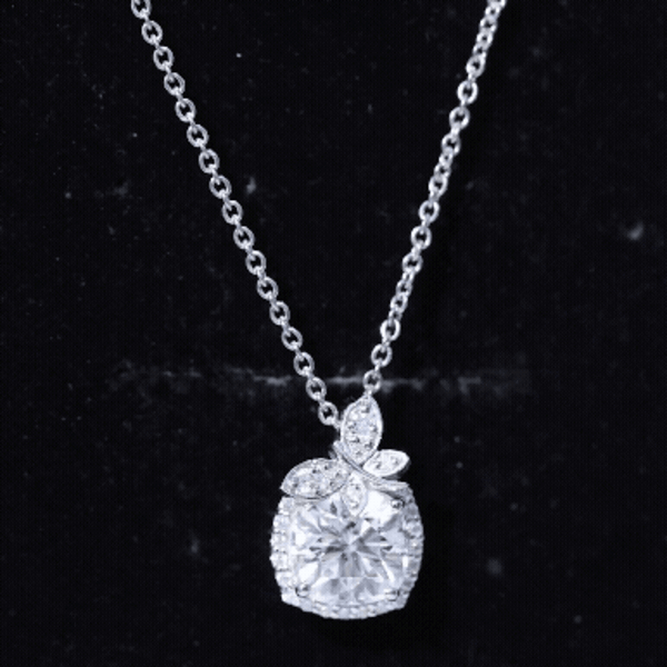 Certified 3 Carat Moissanite Designer Necklace with Silver Chain
