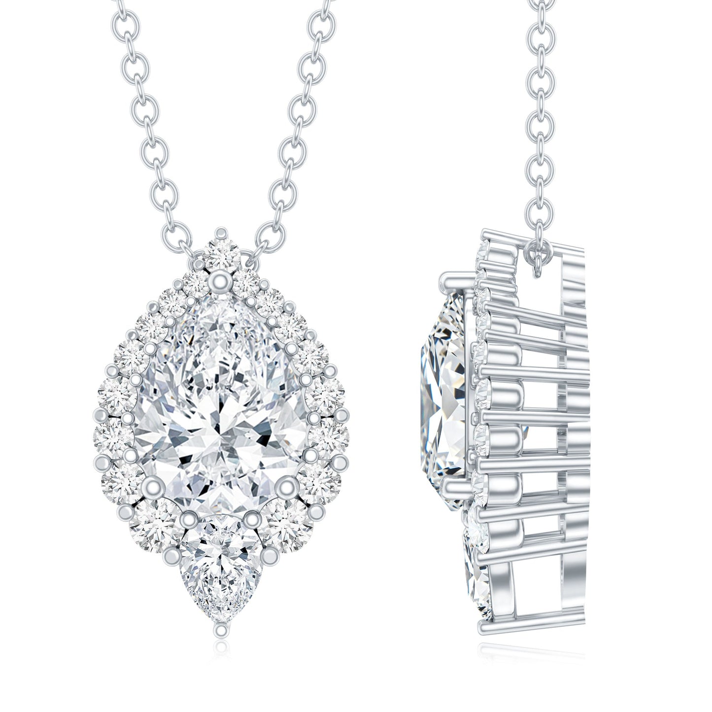 Certified 1.3 Carat Moissanite Teardrop Necklace for Wedding