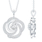 Moissanite Floral Pendant Necklace with Silver Chain