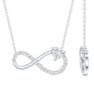 Certified Moissanite Heart Infinity Necklace in Silver