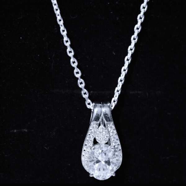 Certified 2 Carat Oval Moissanite Teardrop Pendant for Wedding