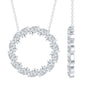 Certified Pear Shape 2 Carat Moissanite Circle Necklace with Silver Chain