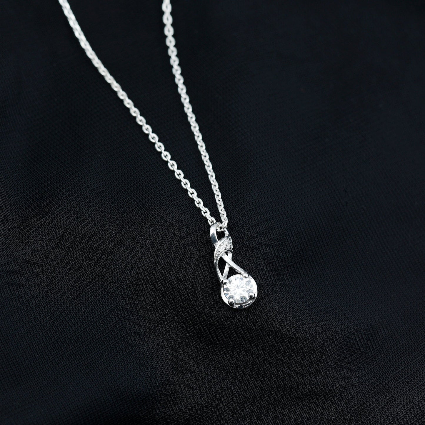 Certified Moissanite Infinity Necklace with Chain