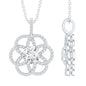 Certified Moissanite Flower Necklace with Silver Chain