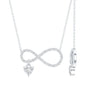 Sterling Silver Moissanite Infinity Necklace with Heart Charm
