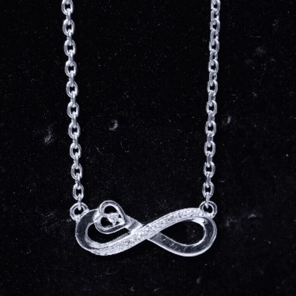 Minimalist Moissanite Infinity Heart Necklace in 14K Gold Plated Silver