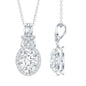 2 Carat Vintage Inspired Moissanite Halo Necklace in 14k Gold Plated Silver
