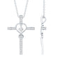 Certified Moissanite Catholic Cross Heart Necklace