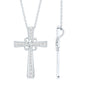 Certified Moissanite Cross Pendant with Silver Chain