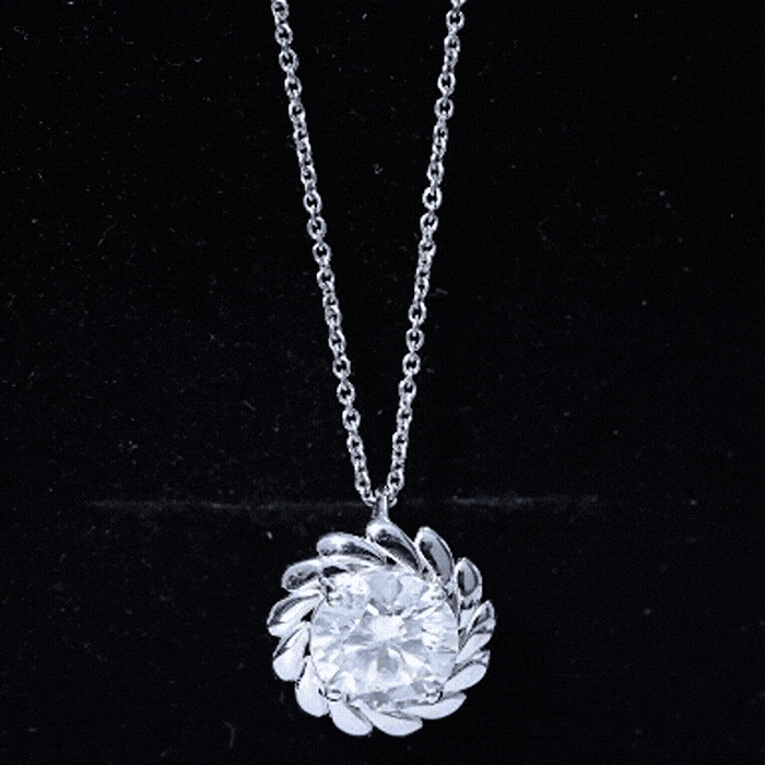 Certified 2 Carat Moissanite Solitaire Necklace with Silver Chain
