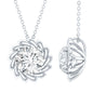 Certified 2 Carat Moissanite Solitaire Necklace with Silver Chain