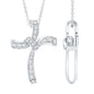 Certified Moissanite Unique Cross Necklace in Sterling Silver