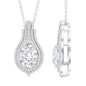 Certified 2 Carat Oval Moissanite Statement Wedding Necklace with Chain