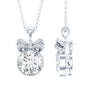 Bezel Set 2 Carat Moissanite Pendant with Bow