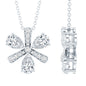 Certified Moissanite Flower Pendant Necklace with Silver Chain