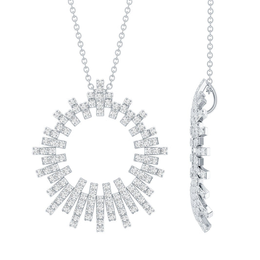 Womens Moissanite Designer Cocktail Necklace With Silver Chain