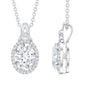1 Carat Certified Moissanite Oval Pendant with Halo