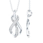 Pave Set Moissanite Infinity Knot Necklace with Silver Chain