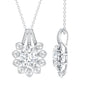 Certified 2 Carat Oval Moissanite Vintage Necklace with Silver Chain