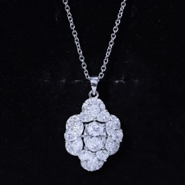 Certified Moissanite Flower Necklace for Wedding