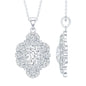Certified Moissanite Flower Necklace for Wedding
