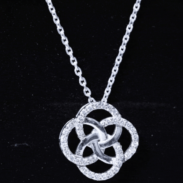 Sterling Silver Moissanite Interlocking Circle Necklace for Women