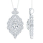Certified 2.2 Carat Pear Shaped Moissanite Bridal Necklace with Silver Chain