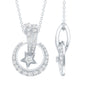 Certified Moissanite Shooting Star Pendant with Silver Chain