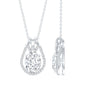 2 Carat Oval Cut Moissanite Drop Necklace For Wedding