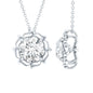 2 Carat Solitaire Moissanite Flower Pendant with Silver Chain